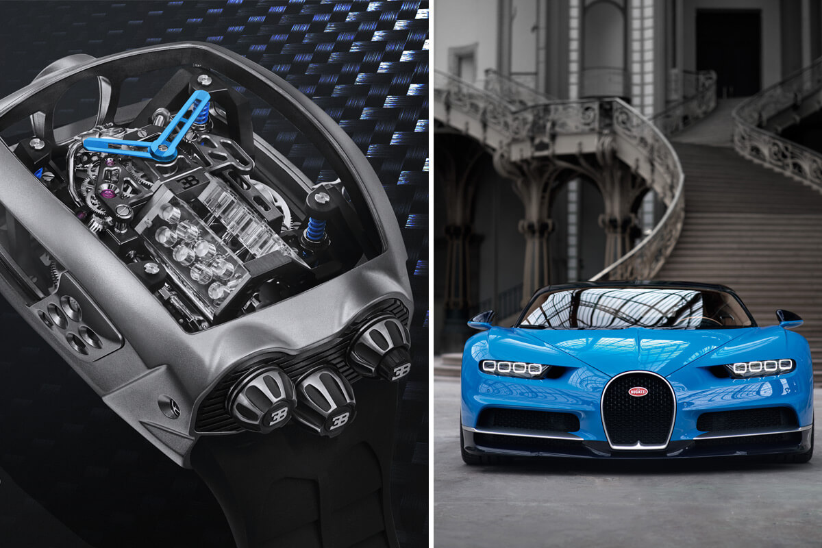 Jacob & Co. x Bugatti Chiron Tourbillon: O relógio equipado com um motor W16 em miniatura